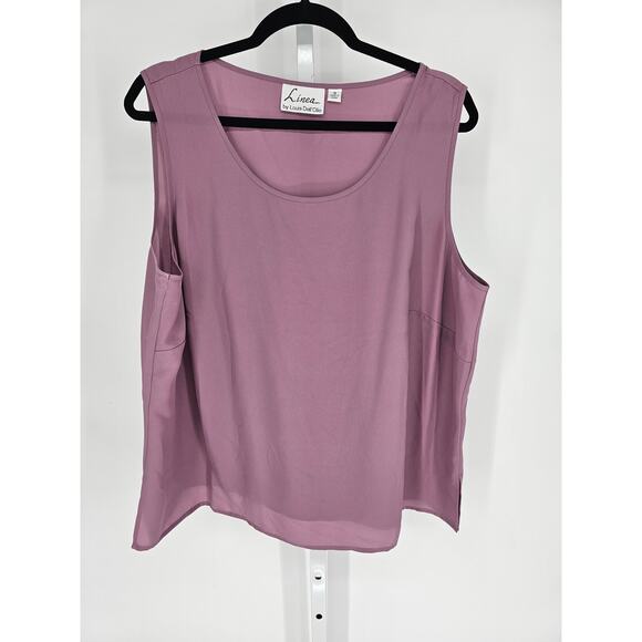 Linea By Louis Dell'Olio Women's Purple Polyester Sleeveless Tank Top Size 1X - Picture 1 of 5